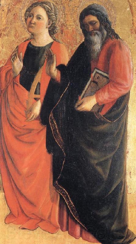 Fra Filippo Lippi St.Catherine of Alexandria and an Evangelist Norge oil painting art